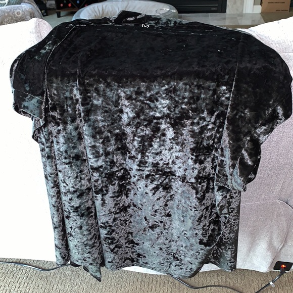 Dark Green Short Sleeve Velvet Feel Kimono Size M/L - Picture 9 of 10